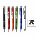 2 In 1 Twist Action Ballpoint Stylus Metal Pen